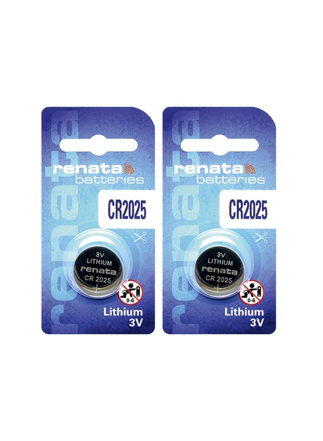 2-Pieces Renata CR2025 Lithium 3V Batteries